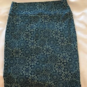 Blue patterned skirt